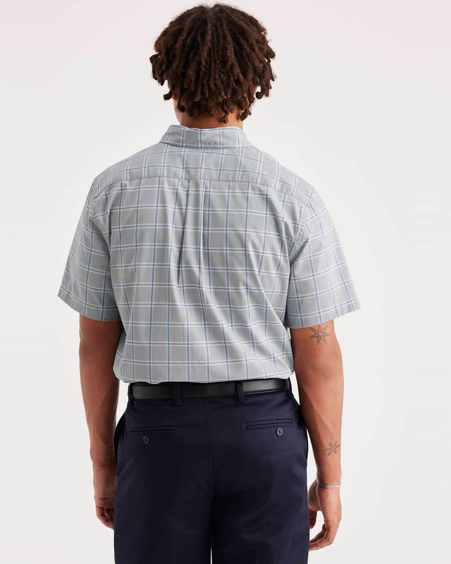 Back view of model wearing Yucca High Rise Signature Comfort Flex Shirt, Classic Fit.